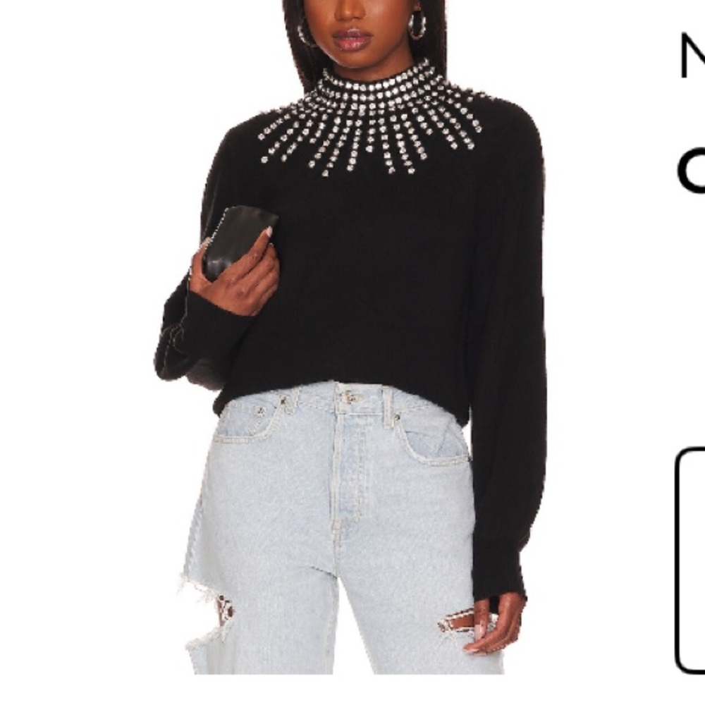 NBD Black Embellished Sweater